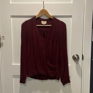Sezane Abelia Blouse in Wine